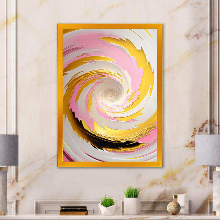 Pink Watercolor Circular Abstract II - Modern Bedroom Wall Art