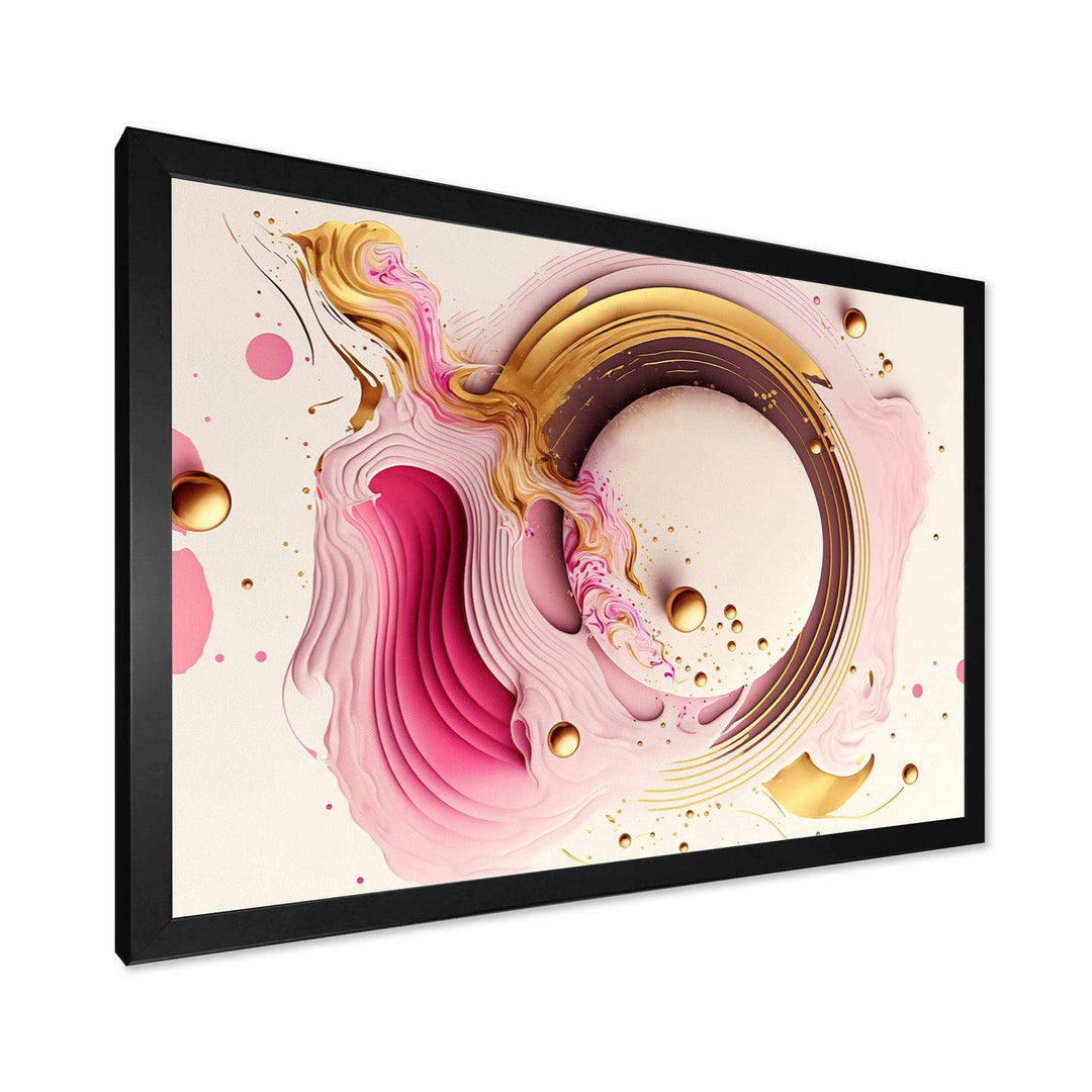 Pink Watercolor Circular Abstract III - Modern Canvas Wall Art