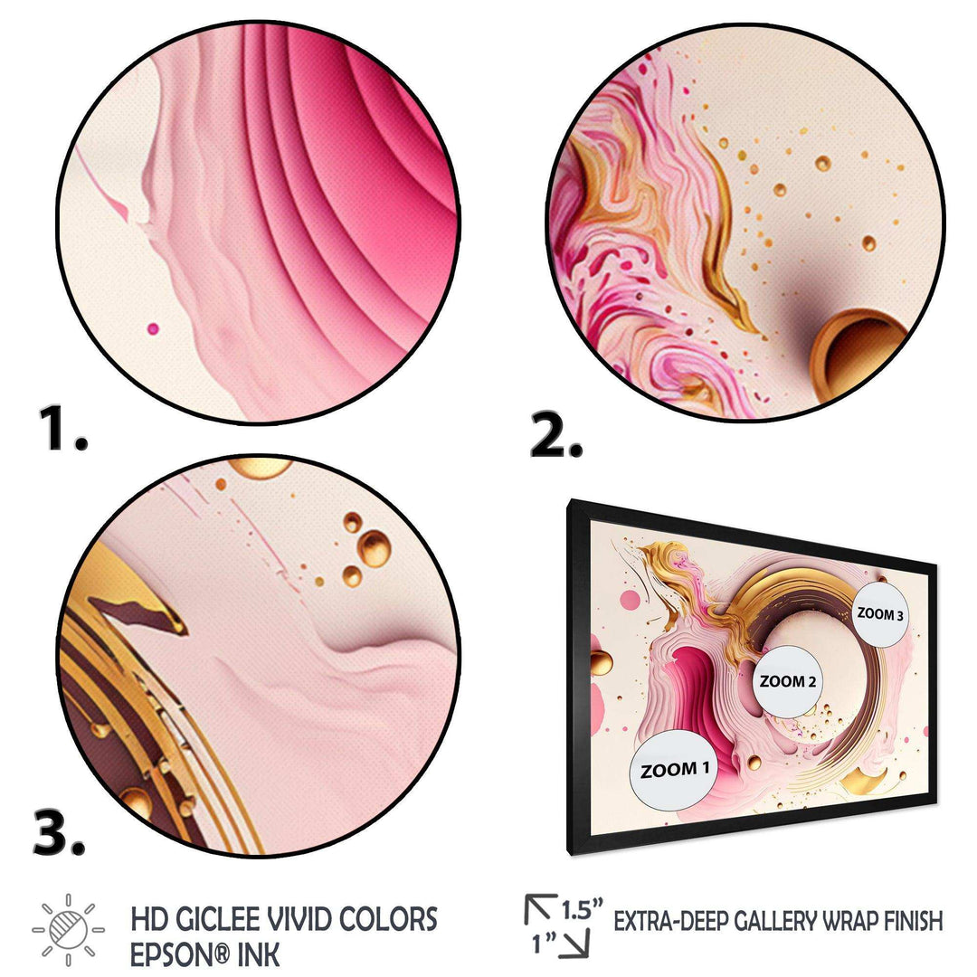 Pink Watercolor Circular Abstract III - Modern Canvas Wall Art