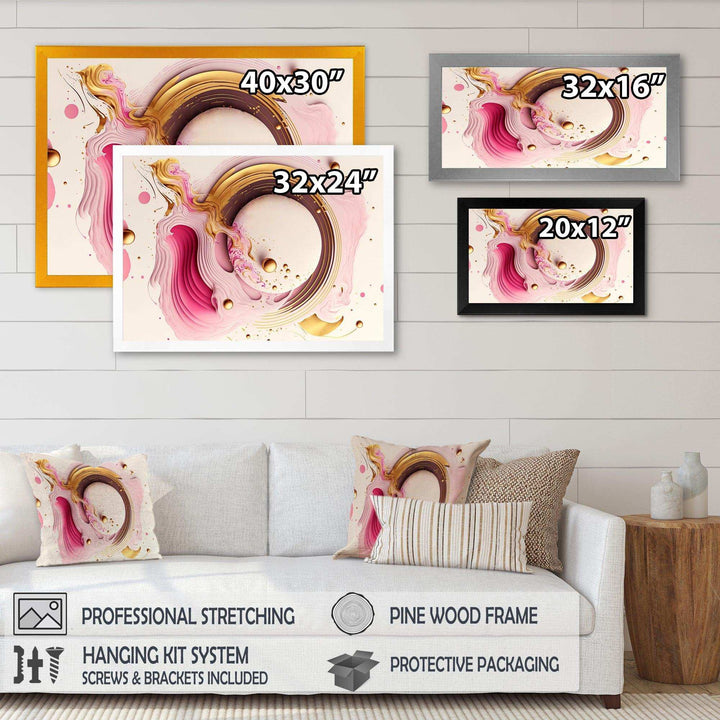 Pink Watercolor Circular Abstract III - Modern Canvas Wall Art