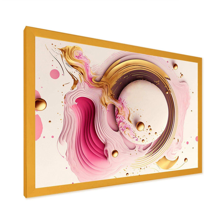 Pink Watercolor Circular Abstract III - Modern Canvas Wall Art