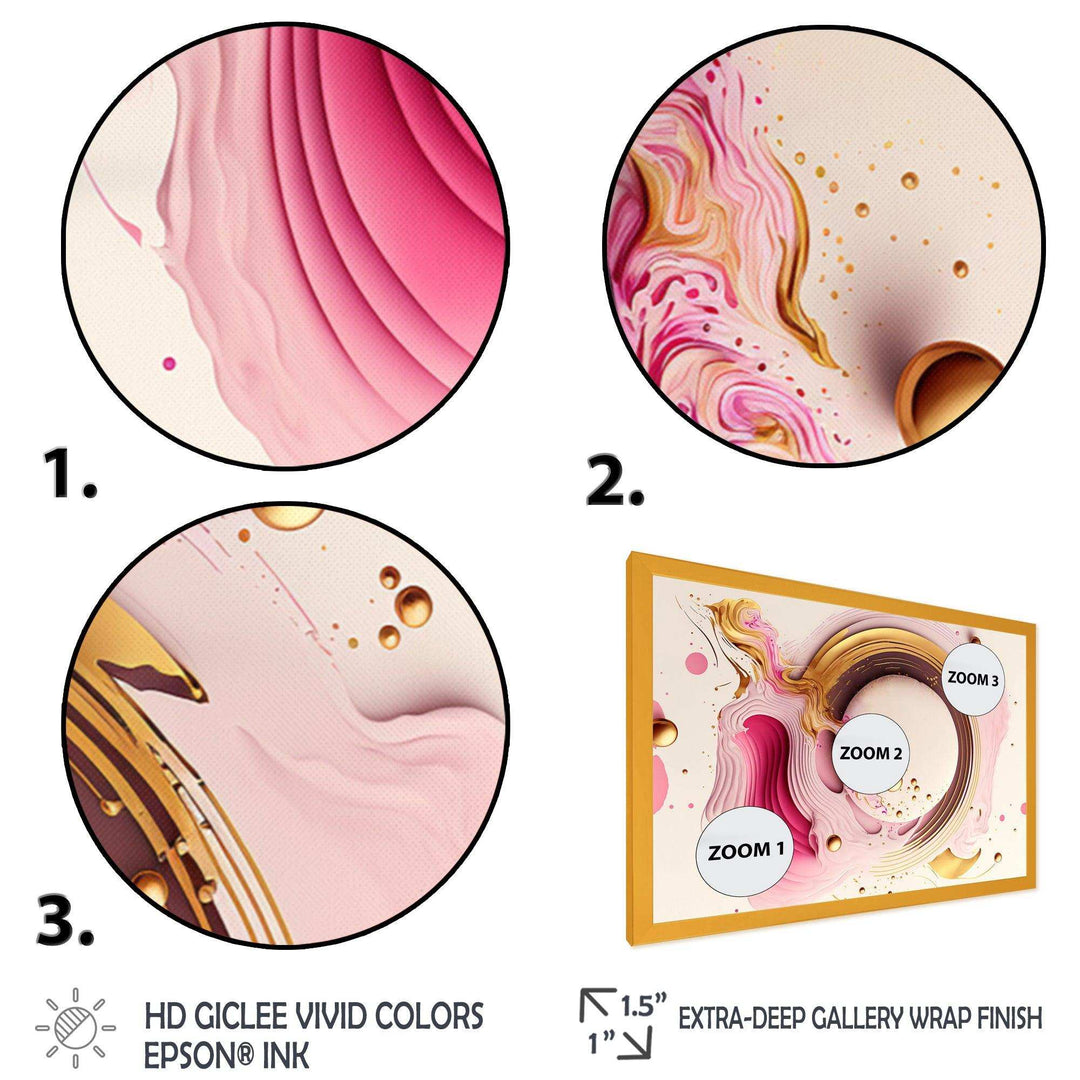 Pink Watercolor Circular Abstract III - Modern Canvas Wall Art