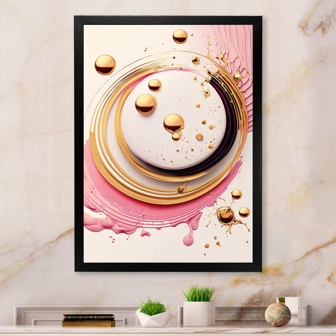 Pink Watercolor Circular Abstract IV - Modern Canvas Wall Art