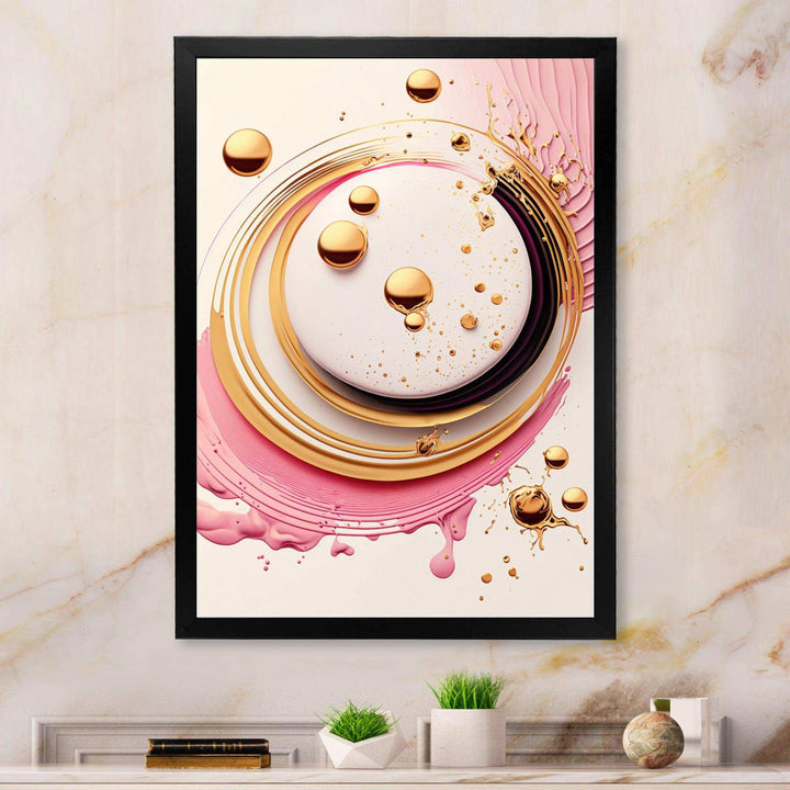 Pink Watercolor Circular Abstract IV - Modern Canvas Wall Art