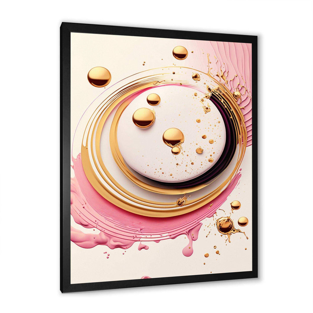 Pink Watercolor Circular Abstract IV - Modern Canvas Wall Art