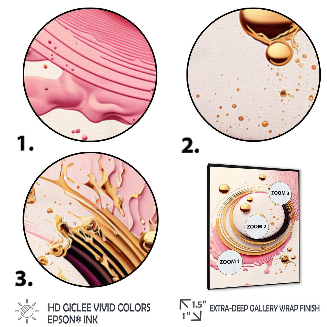 Pink Watercolor Circular Abstract IV - Modern Canvas Wall Art