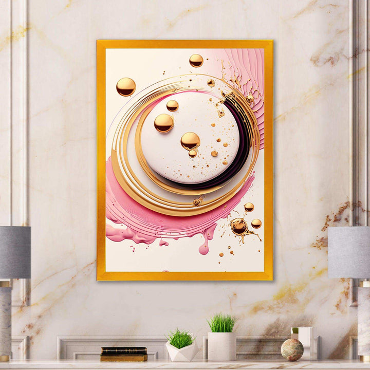 Pink Watercolor Circular Abstract IV - Modern Canvas Wall Art
