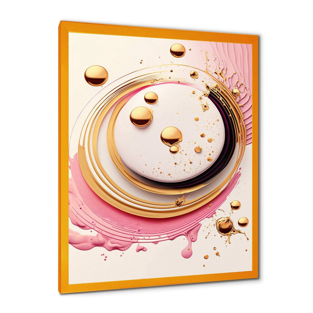 Pink Watercolor Circular Abstract IV - Modern Canvas Wall Art