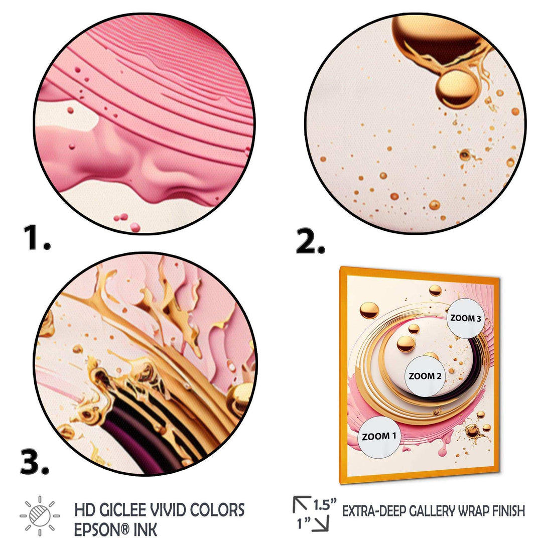 Pink Watercolor Circular Abstract IV - Modern Canvas Wall Art