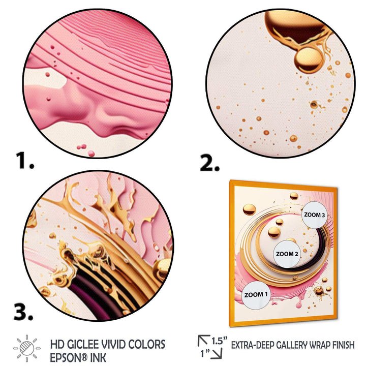 Pink Watercolor Circular Abstract IV - Modern Canvas Wall Art
