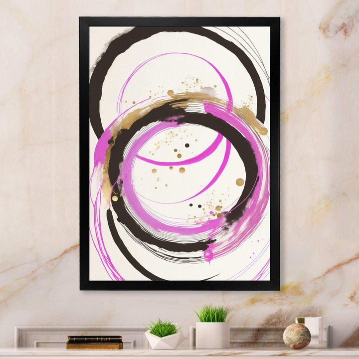 Pink And Gold Liquid Art  - Modern Living Room Wall Decor