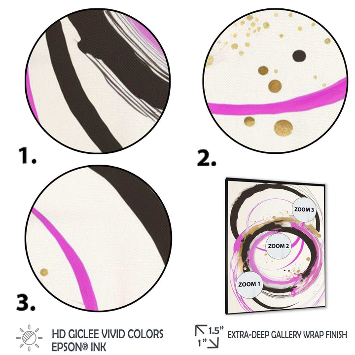 Pink And Gold Liquid Art  - Modern Living Room Wall Decor