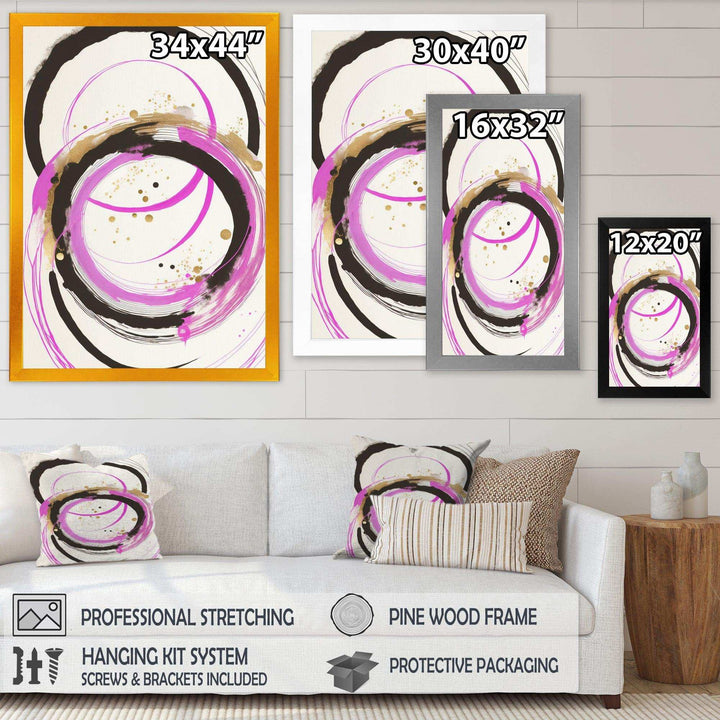 Pink And Gold Liquid Art  - Modern Living Room Wall Decor