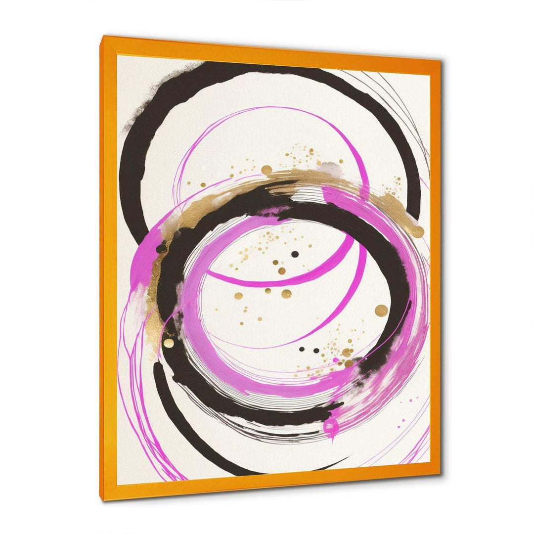 Pink And Gold Liquid Art  - Modern Living Room Wall Decor
