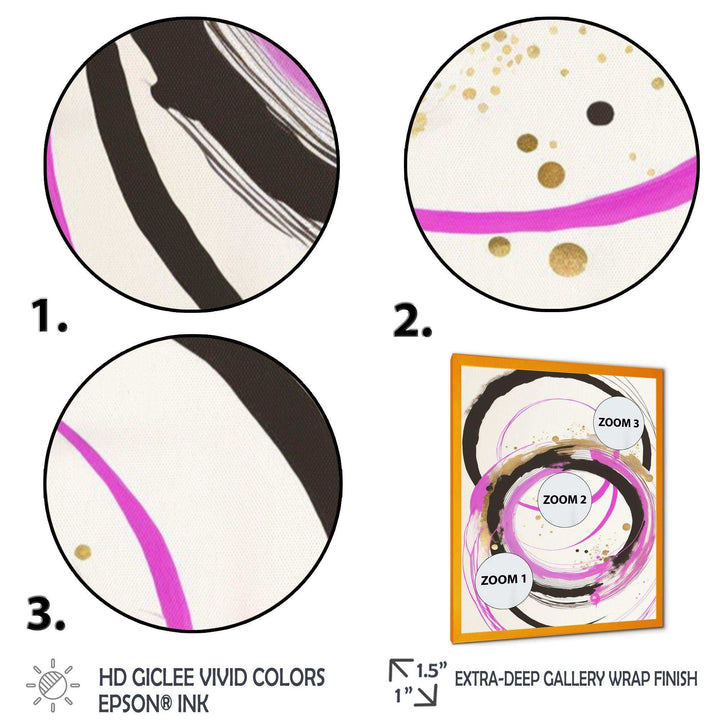 Pink And Gold Liquid Art  - Modern Living Room Wall Decor