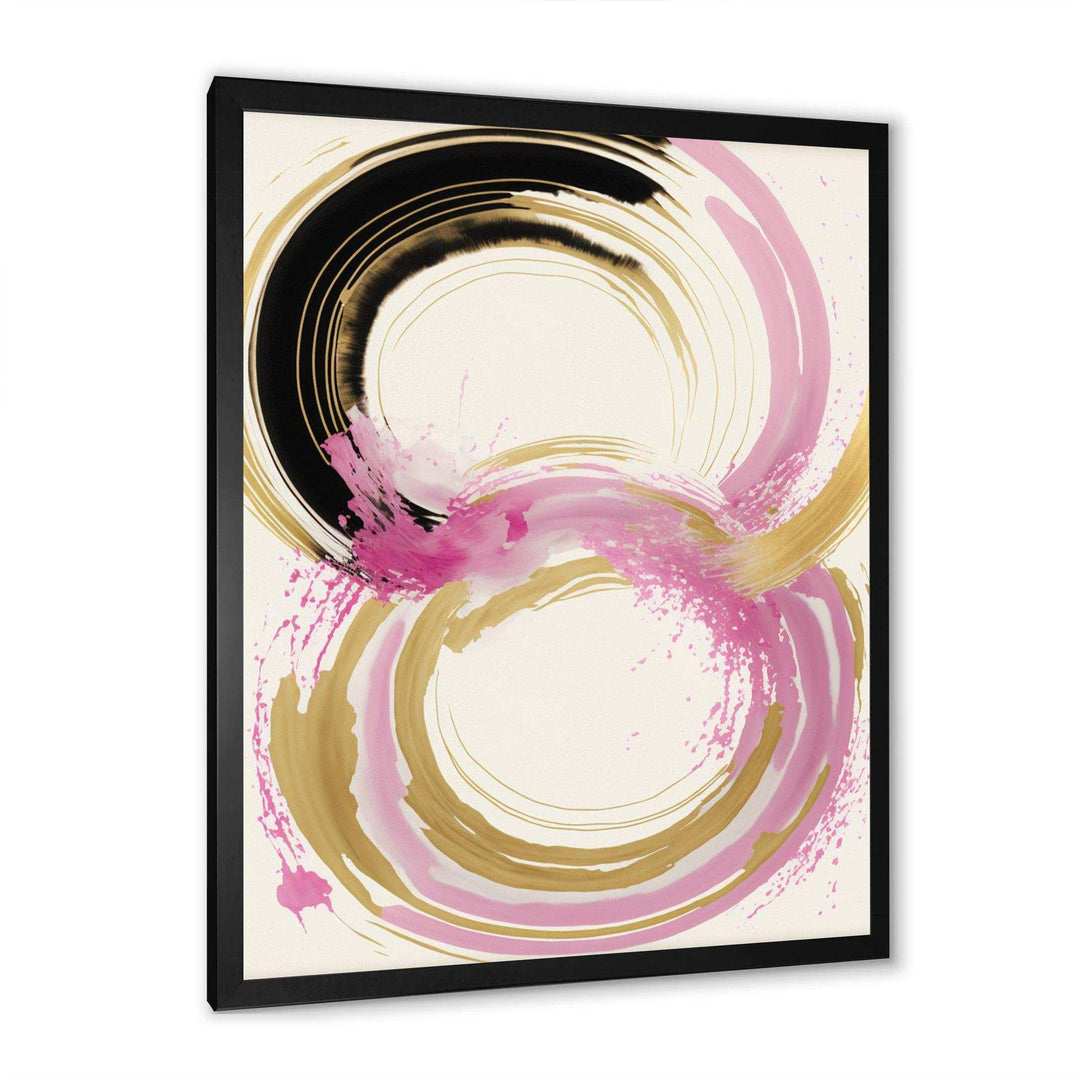Pink And Gold Curves IV - Modern Bedroom Wall Art
