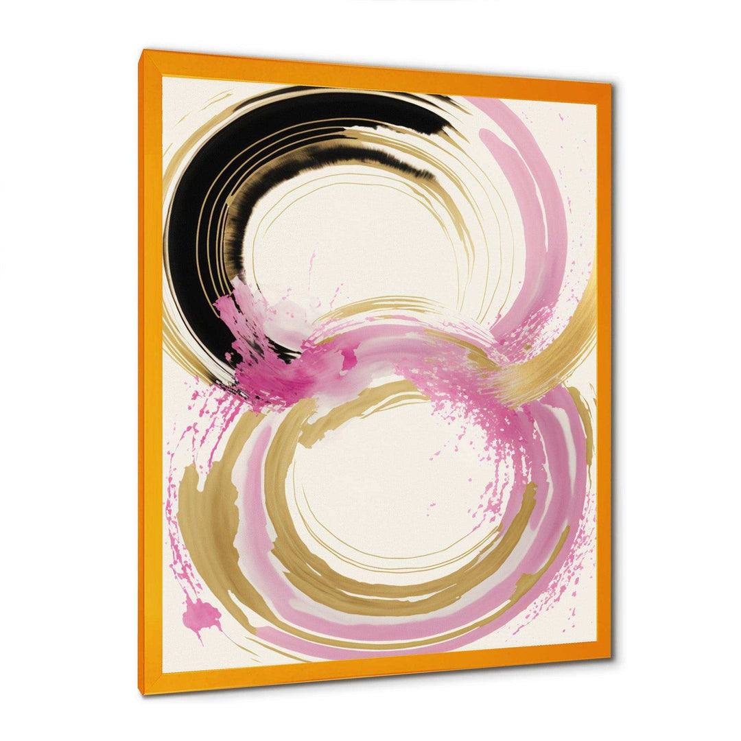 Pink And Gold Curves IV - Modern Bedroom Wall Art