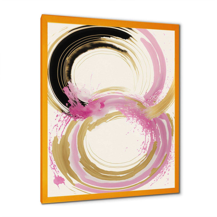 Pink And Gold Curves IV - Modern Bedroom Wall Art