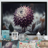 A Blooming Purple Dahlia Flower In Winter III Framed Print Vibrant Gold - 1.5"Width