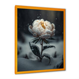 A Blooming White Peony Flower In Winter II Framed Print Vibrant Gold - 1.5"Width