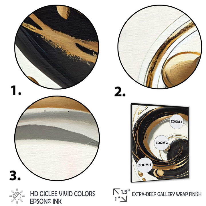 Gold Glamour Circle II - Modern Wall Art Prints