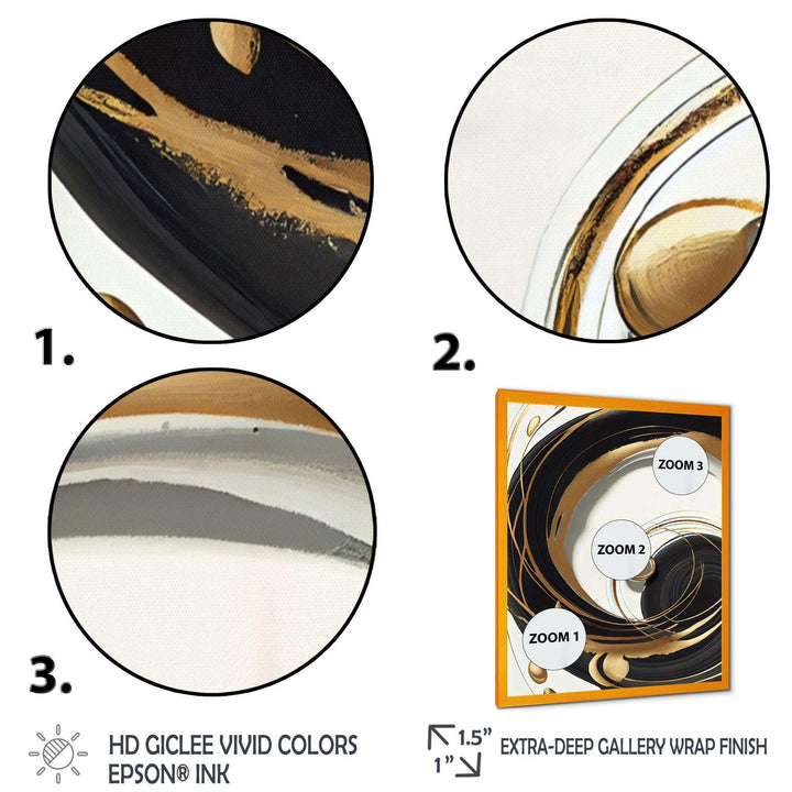 Gold Glamour Circle II - Modern Wall Art Prints