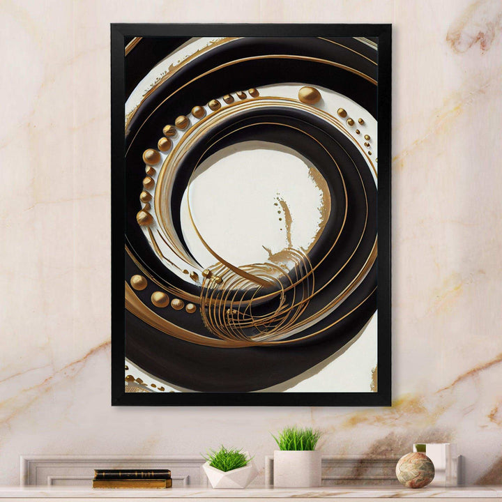 Gold Glamour Circle III - Modern Canvas Wall Art