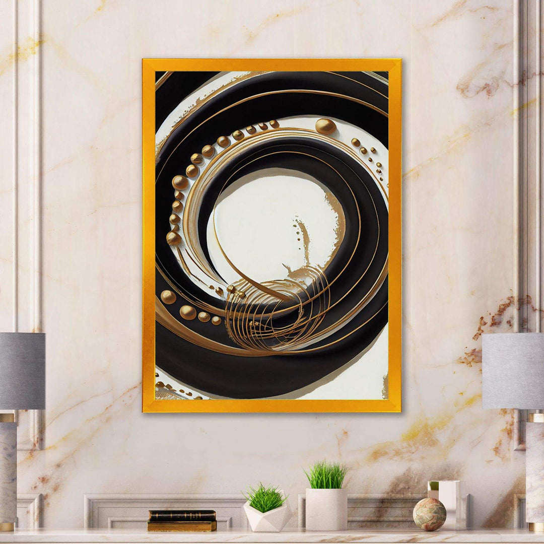 Gold Glamour Circle III - Modern Canvas Wall Art