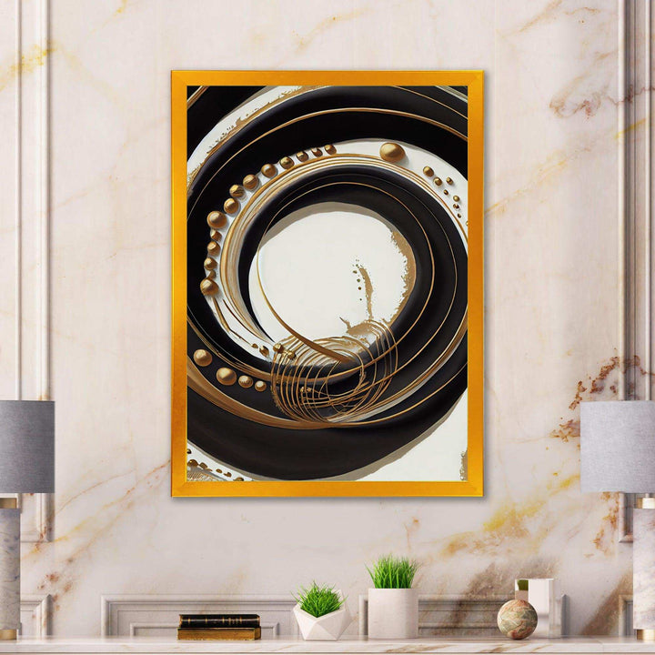 Gold Glamour Circle III - Modern Canvas Wall Art