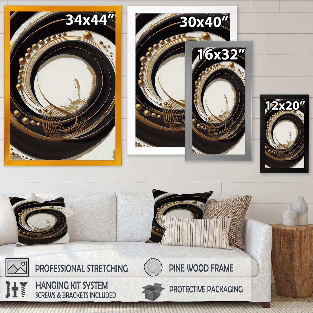 Gold Glamour Circle III - Modern Canvas Wall Art