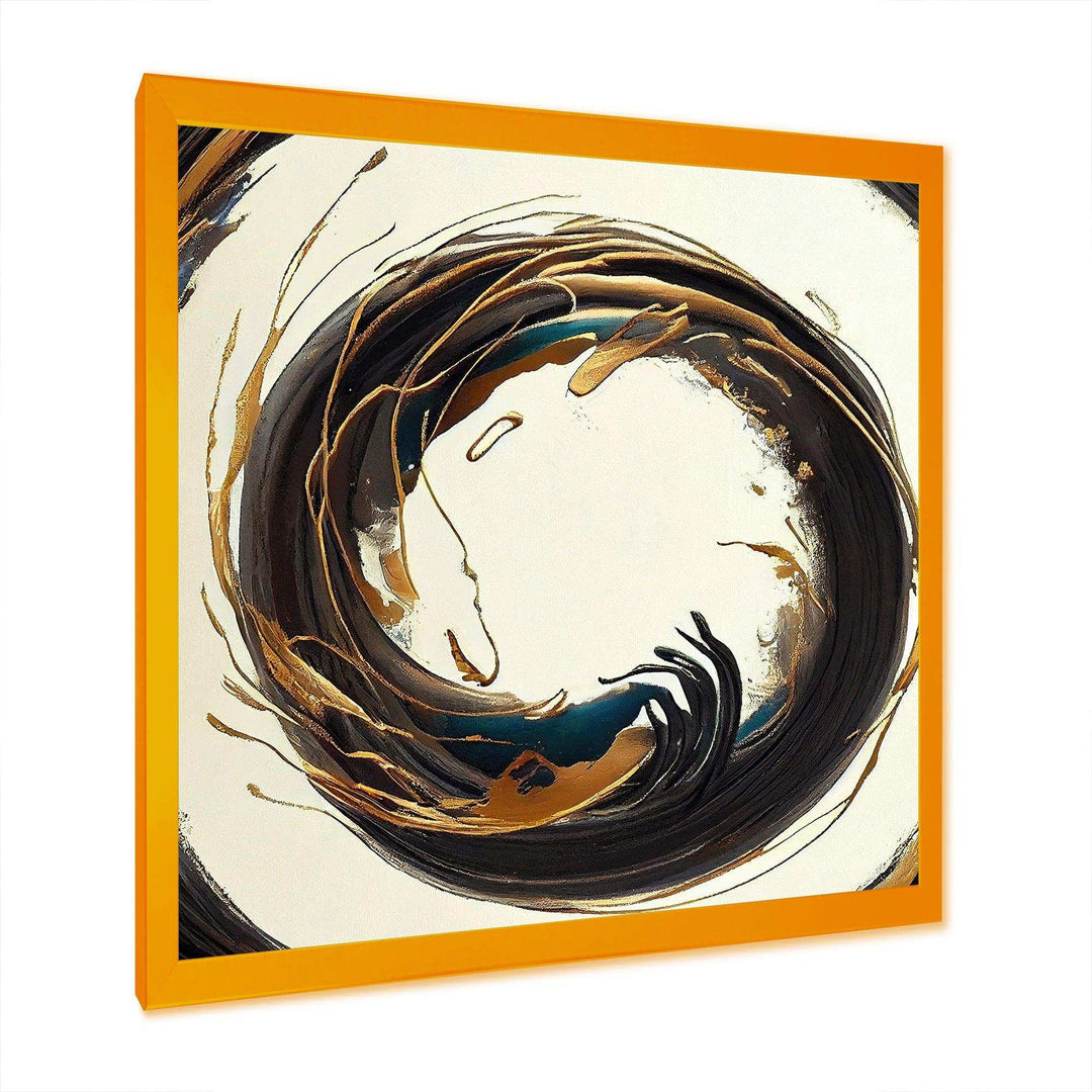 Gold Glamour Circle 1 II - Modern Living Room Wall Decor