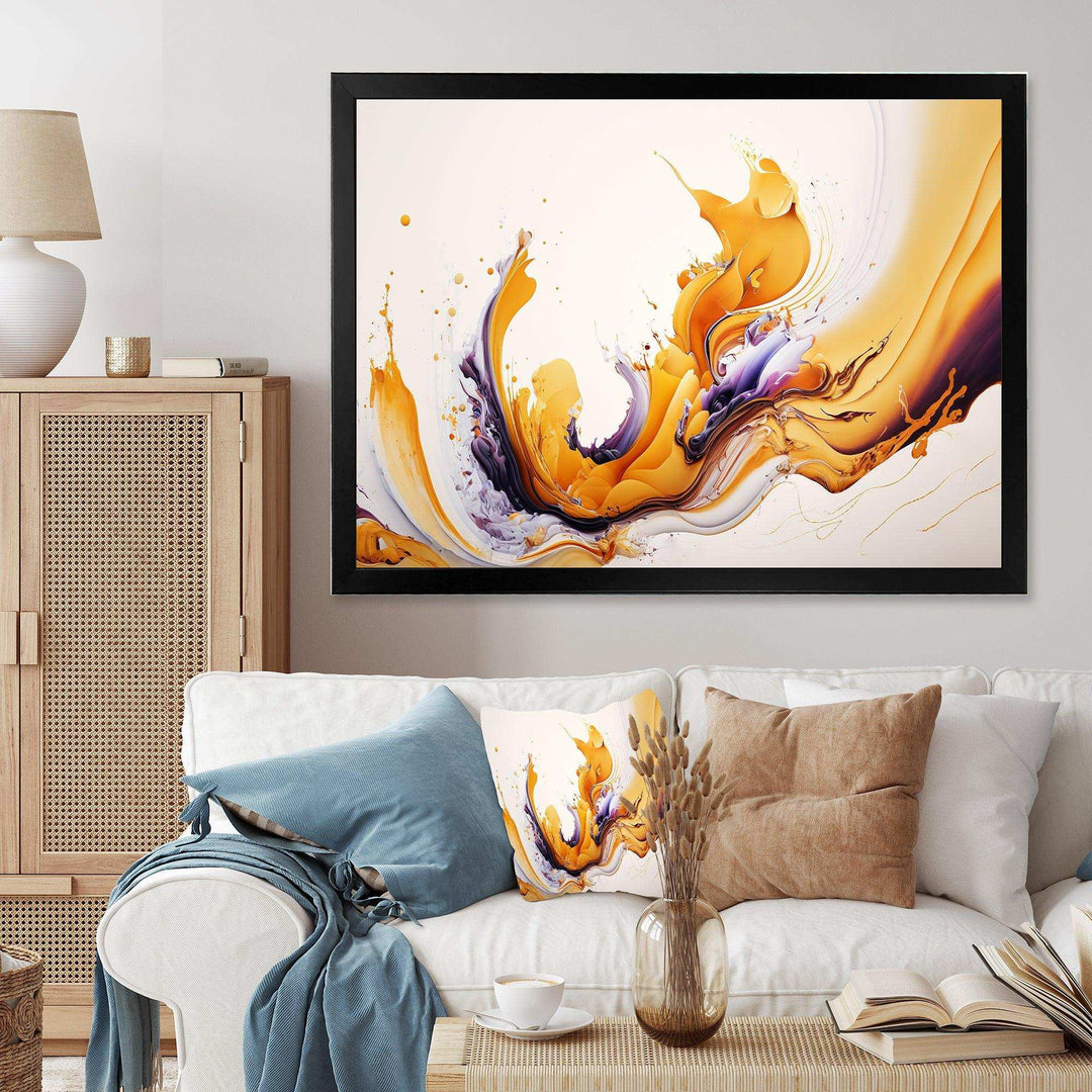 White And Gold Fusion I - Modern Wall Art Prints