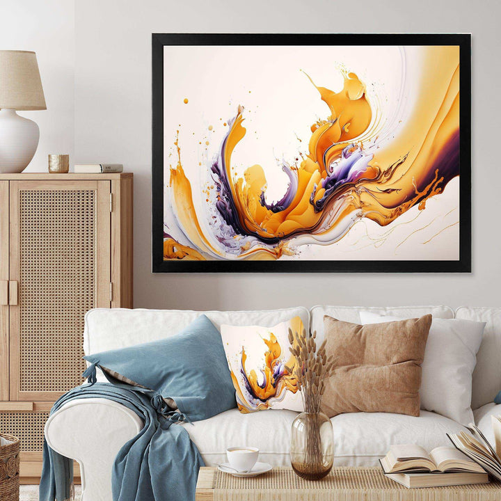 White And Gold Fusion I - Modern Wall Art Prints