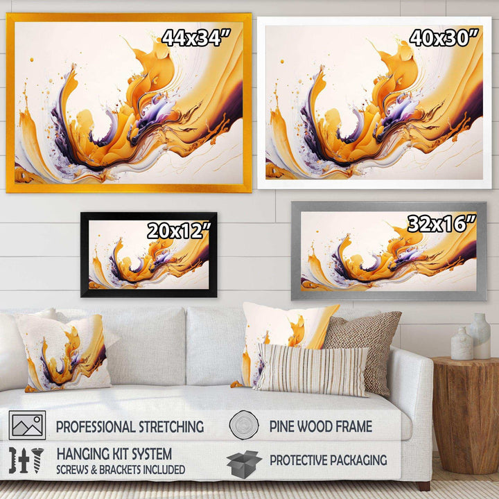 White And Gold Fusion I - Modern Wall Art Prints