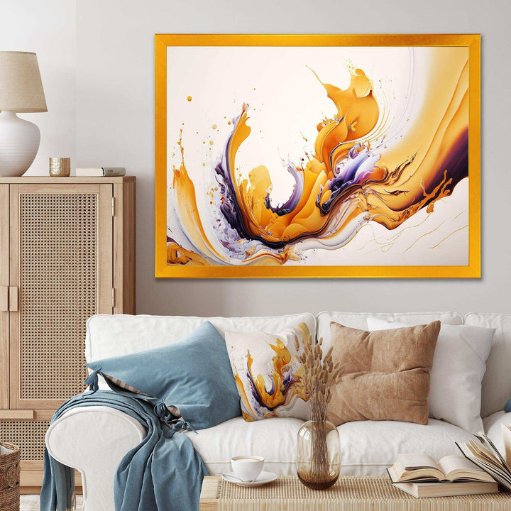 White And Gold Fusion I - Modern Wall Art Prints