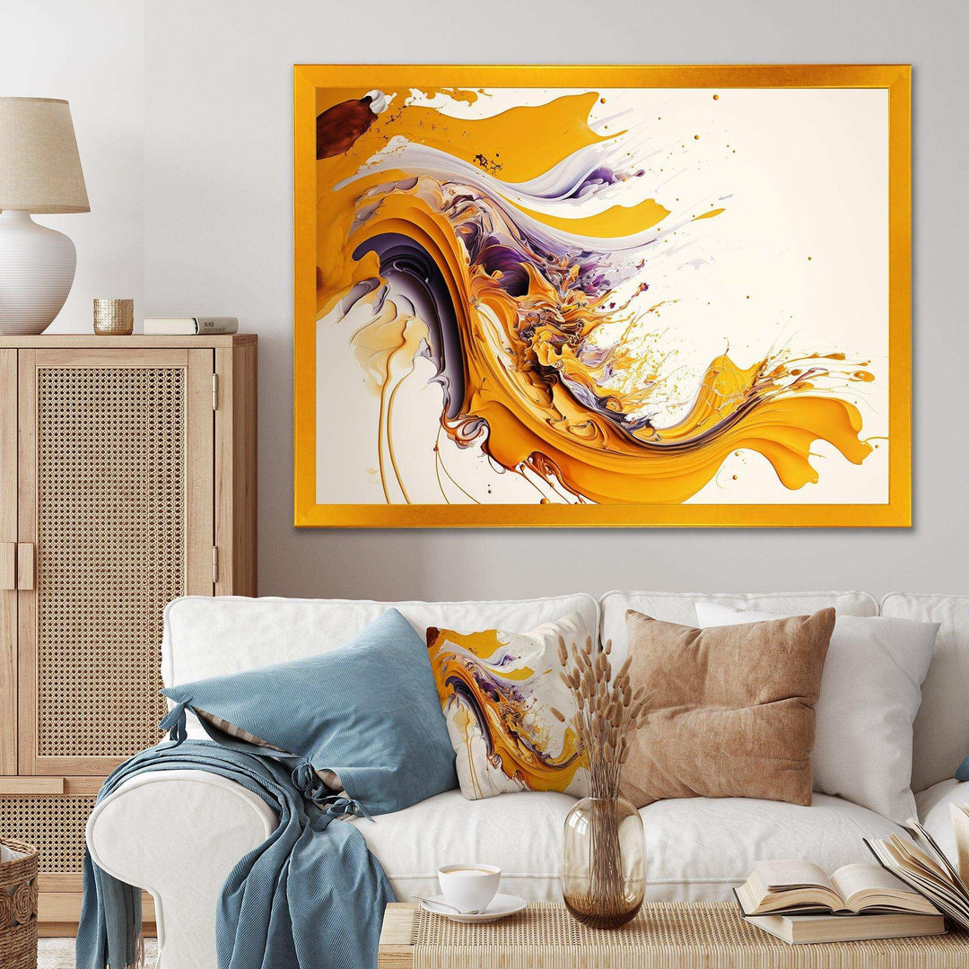 White And Gold Fusion V - Modern Canvas Wall Art