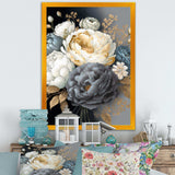 White, Blue And Grey Peony Bouquet I