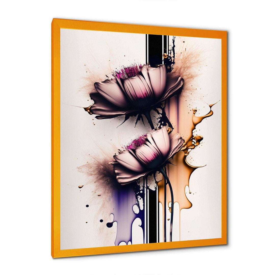 Pink Daisy Flower On Abstract Fusion I - Traditional Wall Art Prints