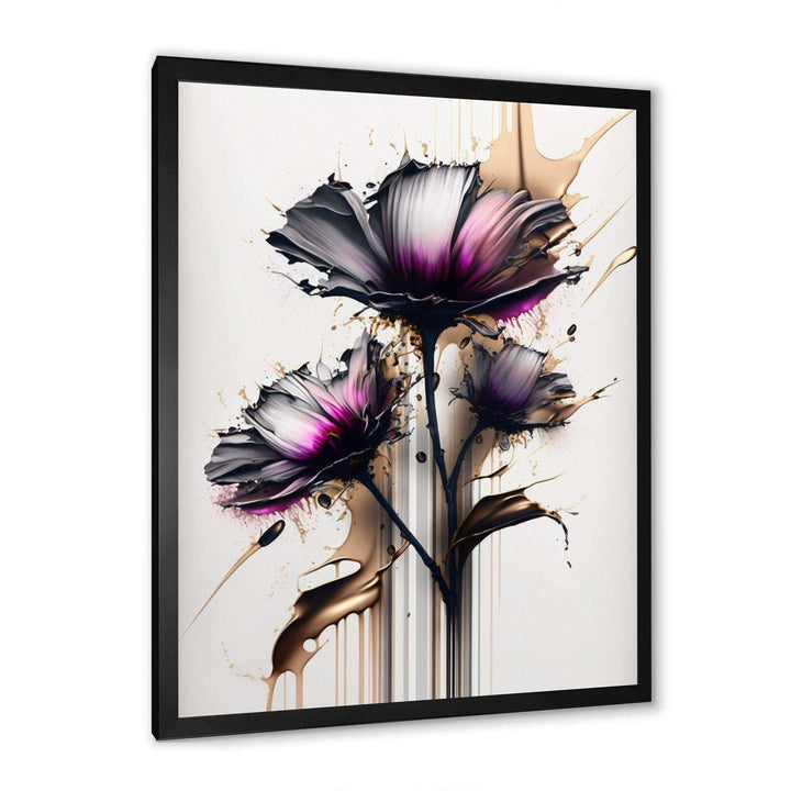 Pink Daisy Flower On Abstract Fusion III - Traditional Canvas Wall Art