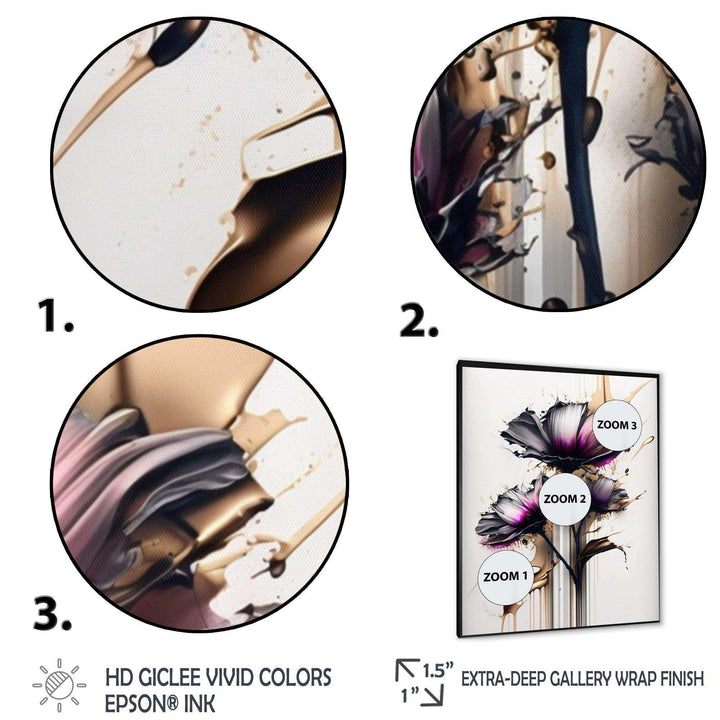 Pink Daisy Flower On Abstract Fusion III - Traditional Canvas Wall Art