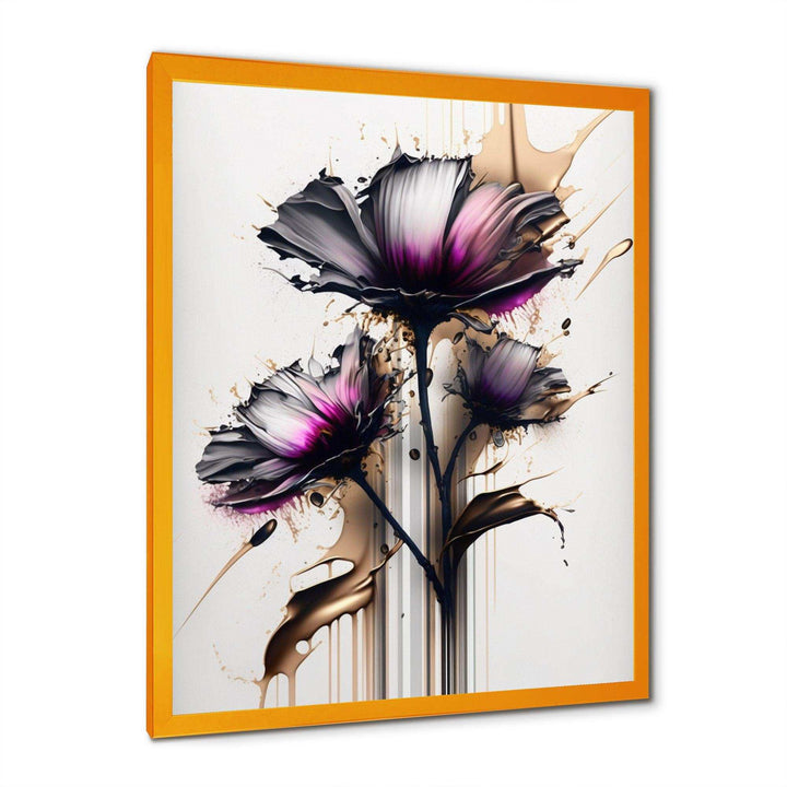 Pink Daisy Flower On Abstract Fusion III - Traditional Canvas Wall Art