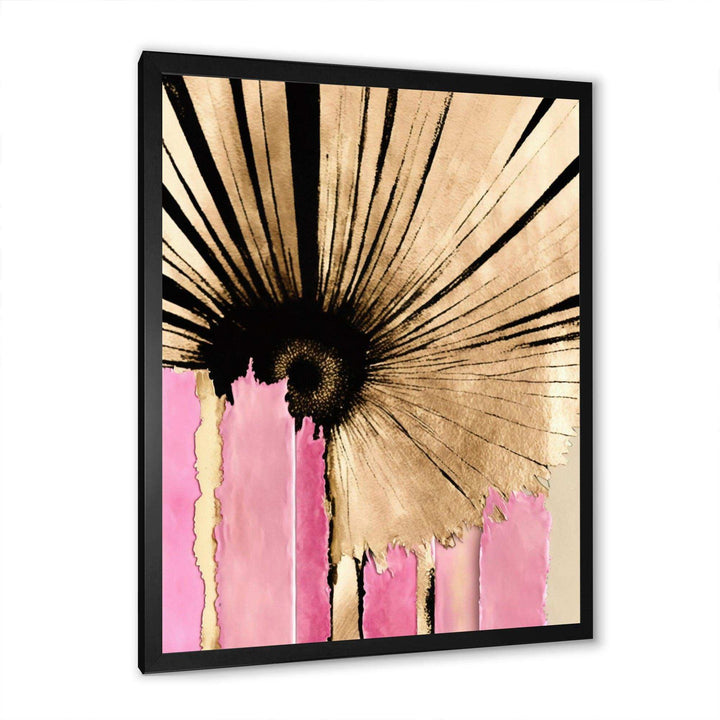 Pink Gerbera Flower On Abstract Fusion I - Traditional Living Room Wall Decor