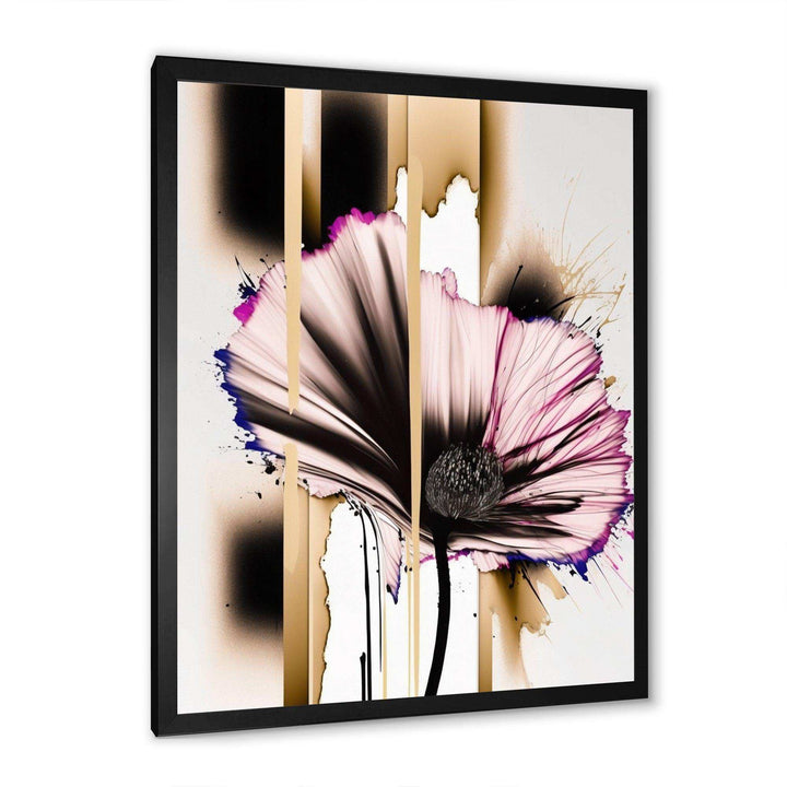 Pink Gerbera Flower On Abstract Fusion II - Traditional Bedroom Wall Art