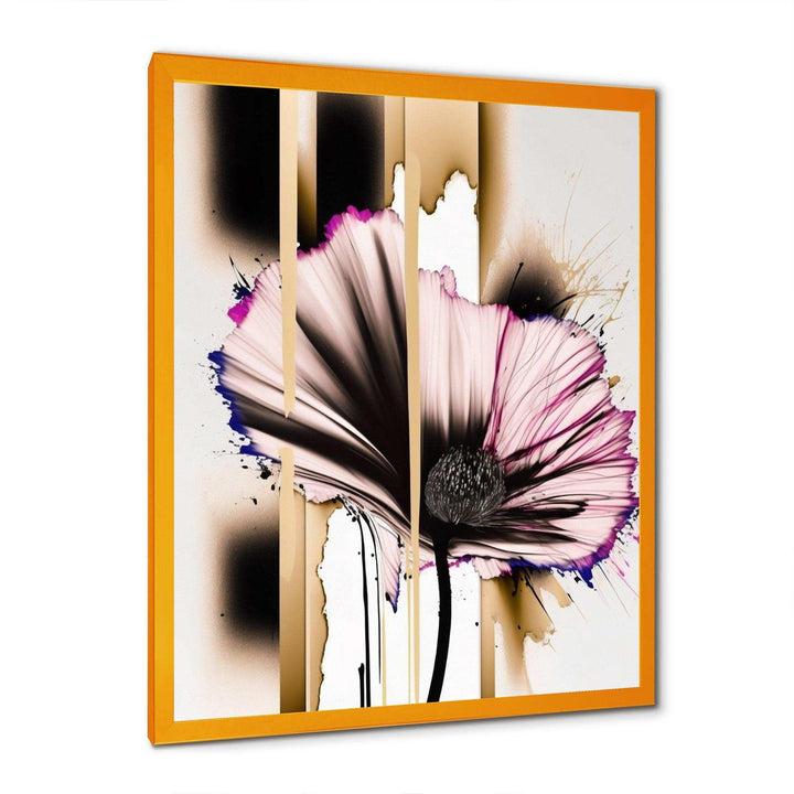 Pink Gerbera Flower On Abstract Fusion II - Traditional Bedroom Wall Art