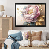 Pink And Gold Camellia Flower II