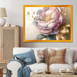 Pink And Gold Camellia Flower II