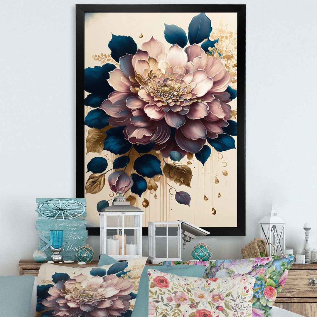 Deep Pink Dahlia Floral Design I