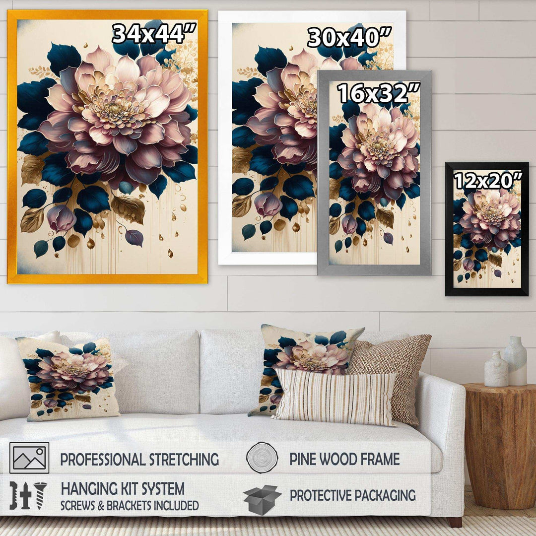 Deep Pink Dahlia Floral Design I