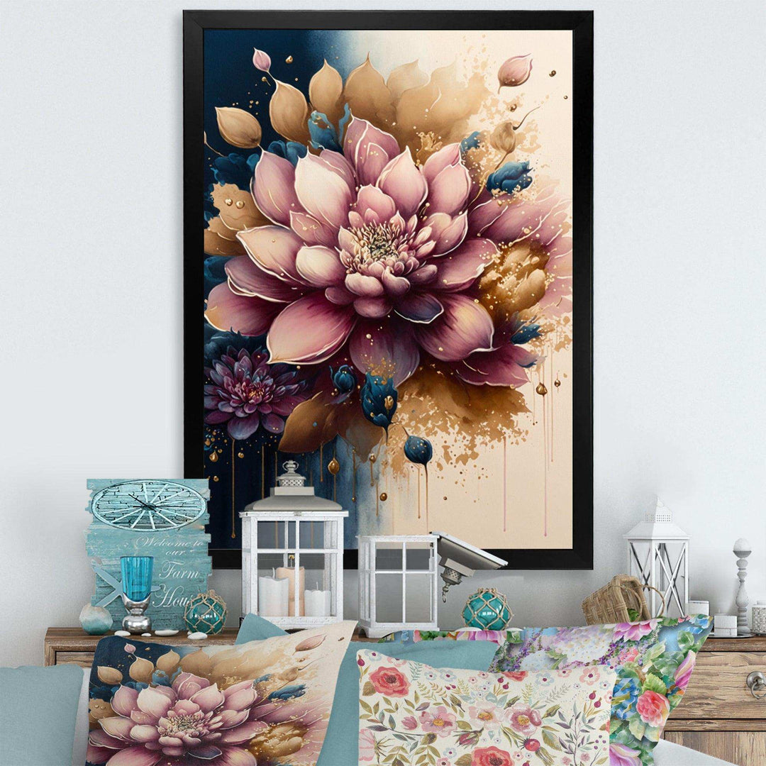 Deep Pink Dahlia Floral Design III