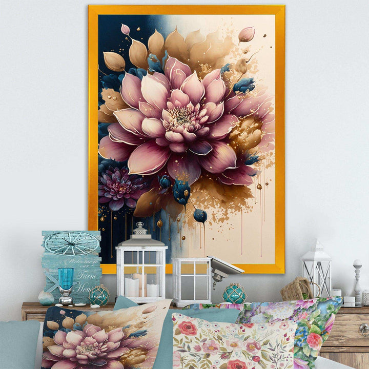 Deep Pink Dahlia Floral Design III